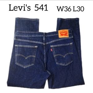 LEVIS 541 MENS JEANS SIZE W36 L30 DARK BLUE DENIM